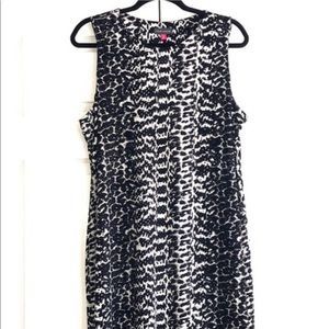 Vince Camuto Black and White Animal Print Dress